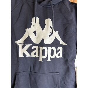 KAPPA 222 BANDA HURTADO 3 BLACK SMOKE/ ORANGE SALMON BLUE Princess HOODIE Sz S